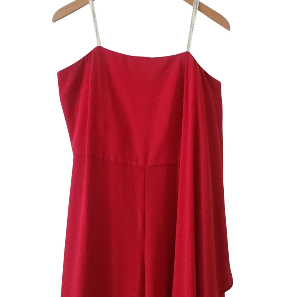 ❤️Host Pick! NWT Halston Heritage Red Strapless Draped Side Jumpsuit Size 10 - Picture 16 of 16